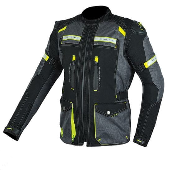 MAXX NF 2210 Tekstilna jakna dolga črno sivo zelena refleks
