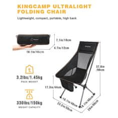 King Camp Ultra zložljiv stol za kampiranje - visok