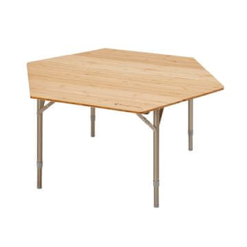 King Camp Miza za kampiranje Bambus Barva šestkotna