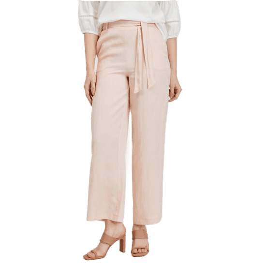 Orsay Svetlo rožnate ženske lanene hlače Chino s kravato ORSAY_324317-98