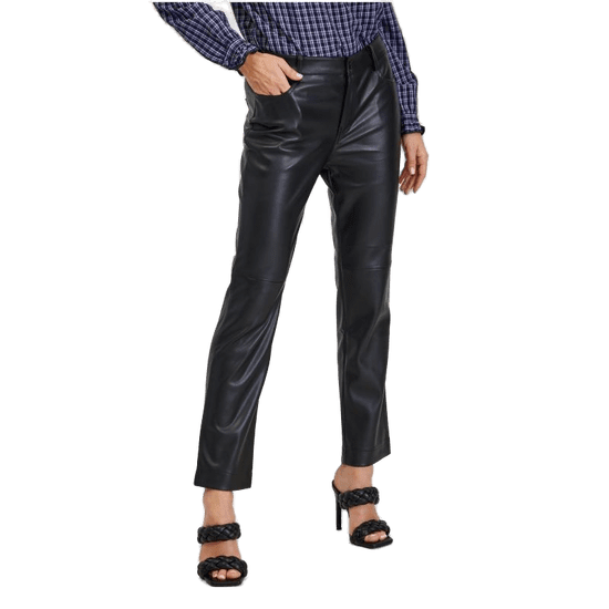 Orsay Črne ženske hlače iz usnja ORSAY_353135-660000