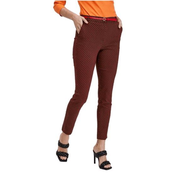 Orsay Črno-rdeče ženske hlače z vzorcem ORSAY_390303-330000