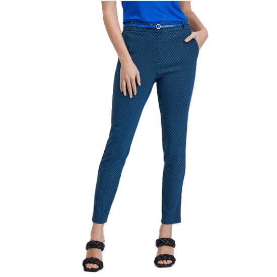 Orsay Črno-modre ženske hlače z vzorcem ORSAY_390303-555000