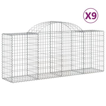 Vidaxl Obokane gabion košare 9 kosov 200x50x80/100 cm cinkano železo