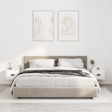 Vidaxl vidaXL Stenske nočne omarice, komplet 2 kosov, sijajno bele barve, 41,5 x 36 x 28 cm