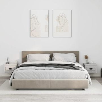 Vidaxl vidaXL Stenske nočne omarice, komplet 2 kosov, siva sonoma hrastova barva, 41,5 x 36 x 28 cm