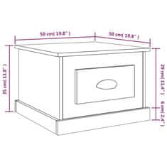 Vidaxl Klubska mizica bela 50x50x35 cm inženirski les
