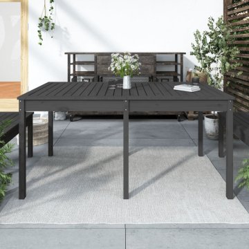 Vidaxl Vrtna miza siva 159,5x82,5x76 cm trdna borovina