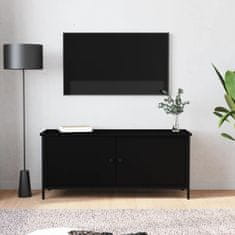 Vidaxl TV omarica z vrati črna 102x35x45 cm inženirski les