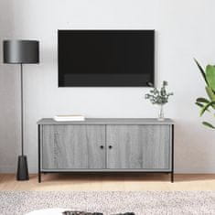 Vidaxl TV omarica z vrati siva sonoma 102x35x45 cm inženirski les