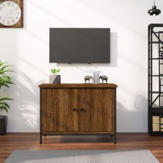 Vidaxl TV omarica z vrati rjavi hrast 60x35x45 cm inženirski les