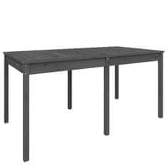 Vidaxl Vrtna miza siva 159,5x82,5x76 cm trdna borovina