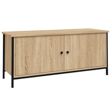 Vidaxl TV omarica z vrati sonoma hrast 102x35x45 cm inženirski les