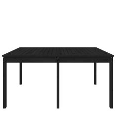 Vidaxl Vrtna miza črna 159,5x82,5x76 cm trdna borovina