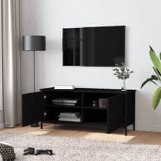 Vidaxl TV omarica z vrati črna 102x35x45 cm inženirski les