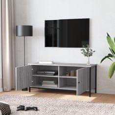 Vidaxl TV omarica z vrati siva sonoma 102x35x45 cm inženirski les