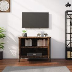 Vidaxl TV omarica z vrati rjavi hrast 60x35x45 cm inženirski les