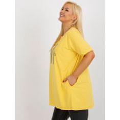 RELEVANCE Ženska bluza z napisom plus size REVA rumena RV-BZ-7866.30_398203 Univerzalni