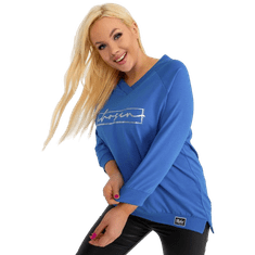 RELEVANCE Ženska bluza z napisom plus size VIKA temno modra RV-BZ-8236.51_397507 Univerzalni