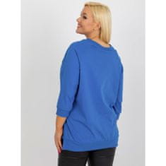 RELEVANCE Ženska bluza z napisom plus size VIKA temno modra RV-BZ-8236.51_397507 Univerzalni