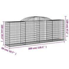 Vidaxl Obokana gabionska košara 9kos 300x50x100/120cm pocinkano železo