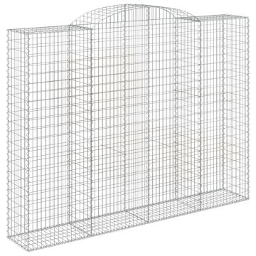 Vidaxl Obokana gabionska košara 300x50x220/240 cm pocinkano železo