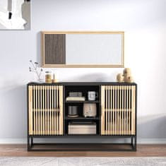 Vidaxl Komoda črna 105x30x65 cm inženirski les