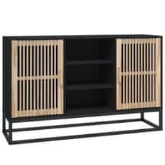Vidaxl Komoda črna 105x30x65 cm inženirski les