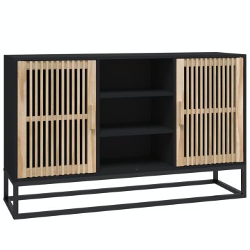 Vidaxl Komoda črna 105x30x65 cm inženirski les