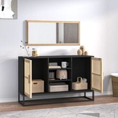 Vidaxl Komoda črna 105x30x65 cm inženirski les