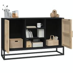Vidaxl Komoda črna 105x30x65 cm inženirski les