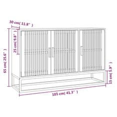 Vidaxl Komoda črna 105x30x65 cm inženirski les