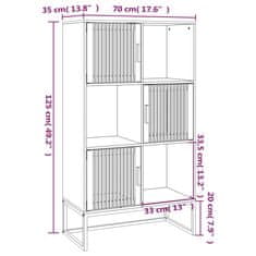 Greatstore Visoka omara črna 70x35x125 cm inženirski les