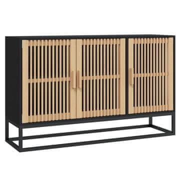 Vidaxl Komoda črna 105x30x65 cm inženirski les