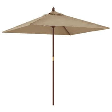 Vidaxl Vrtni senčnik z lesenim drogom taupe 198x198x231 cm