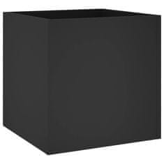 Vidaxl Cvetlično korito črne barve 40x40x40 cm inženirski les