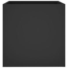 Vidaxl Cvetlično korito črne barve 40x40x40 cm inženirski les