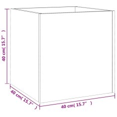 Vidaxl Cvetlično korito črne barve 40x40x40 cm inženirski les