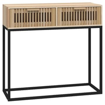 Vidaxl Konzolna mizica 80x30x75 cm inženirski les in železo