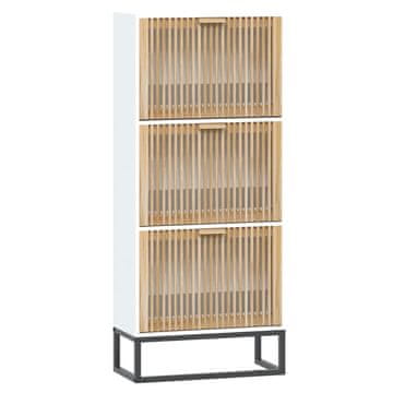 Vidaxl Omarica za čevlje bela 52x25x120 cm inženirski les