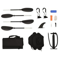 Vidaxl Napihljiv kajak moder 424x81x31 cm poliester