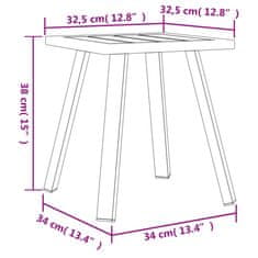 Vidaxl Vrtna miza antracitna 34x34x38 cm jeklo