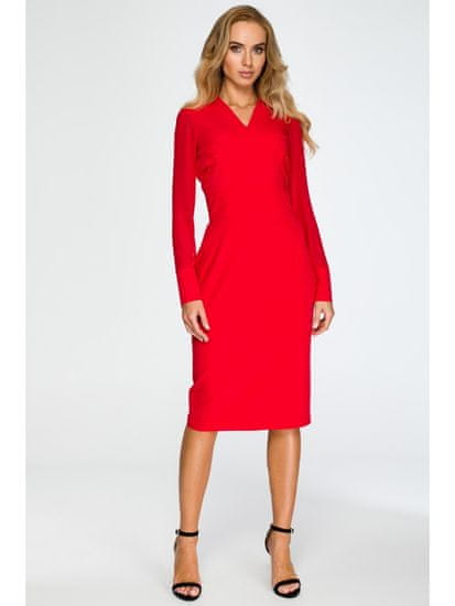 Style Stylove Ženska midi obleka Ishigune S136 rdeča