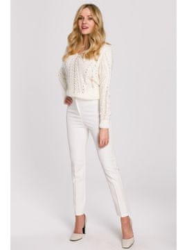 makover Elegantne ženske hlače Kufach K093 ekru