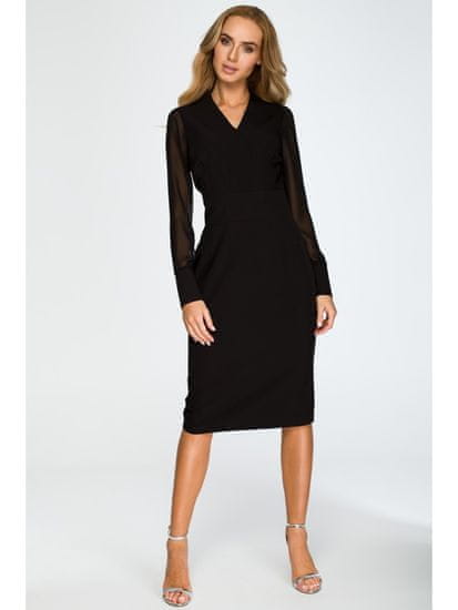 Style Stylove Ženska midi obleka Ishigune S136 črna