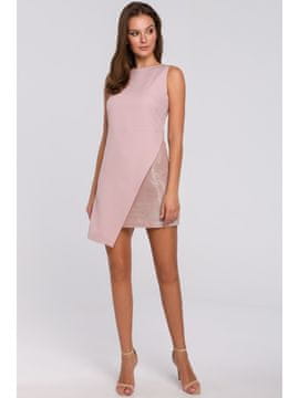 makover Ženska mini obleka Sebilinda K014 temno roza