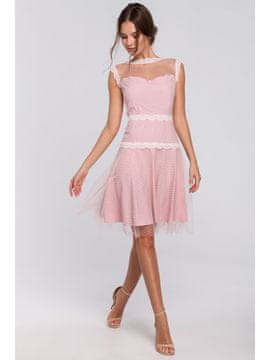 makover Ženska mini obleka Anglinet K030 pudrasto roza