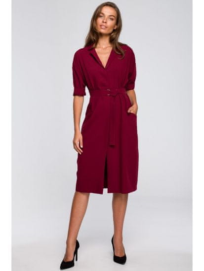Style Stylove Ženska midi obleka Gynefach S230 bordo