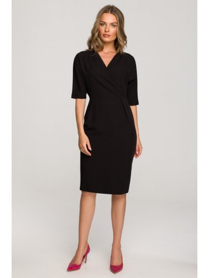 Style Stylove Ženska midi obleka Clarine S313 črna