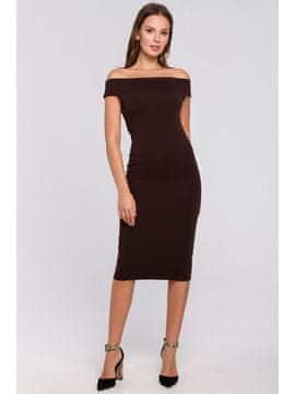 makover Ženska midi obleka Lisavere K001 rjava